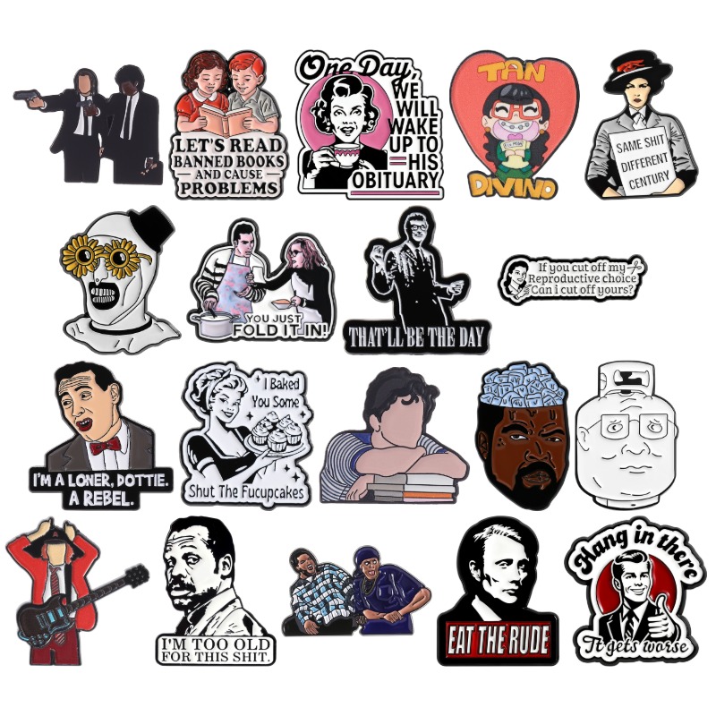 TV Movie Character Enamel Pins - огляд і ціна Vintage Fashion Quotes