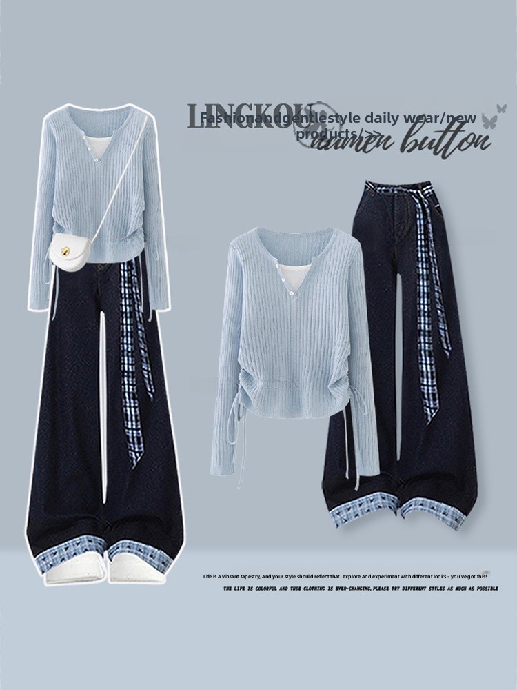 Korean Style High Waist Knitte - огляд і ціна Vintage Fashion Wear